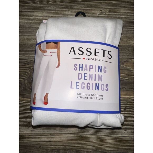 Assets by Spanx Womens Denim Skinny Leggings. Size M White. NWT. Z - Picture 2 of 5